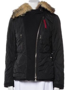 Prada sport Black parka puffer fox  Fur Collar 2000 vintage  Jacket